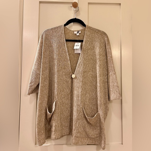 NWT J JILL Pure Jill Sweater Cardigan Linen Blend size L - Picture 1 of 3